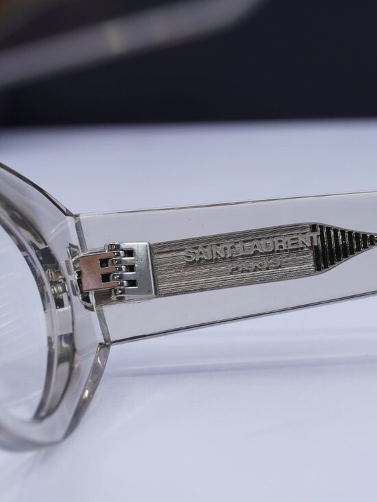 Saint Laurent SL638 OPT 004 Cat Eye Eyeglasses – Transparent Grey 55mm main image 4